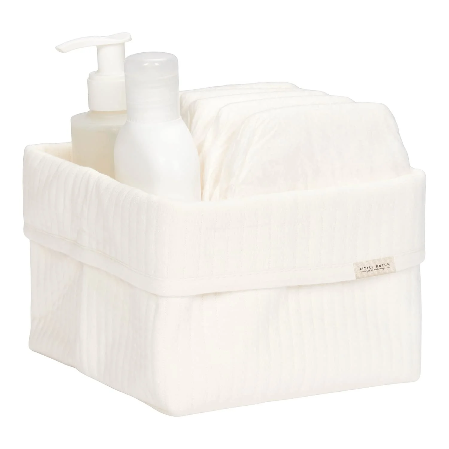 Органайзер для пеленального столика Little Dutch Pure Soft White, маленькая, 15 x 15 x 15 см, фото №2