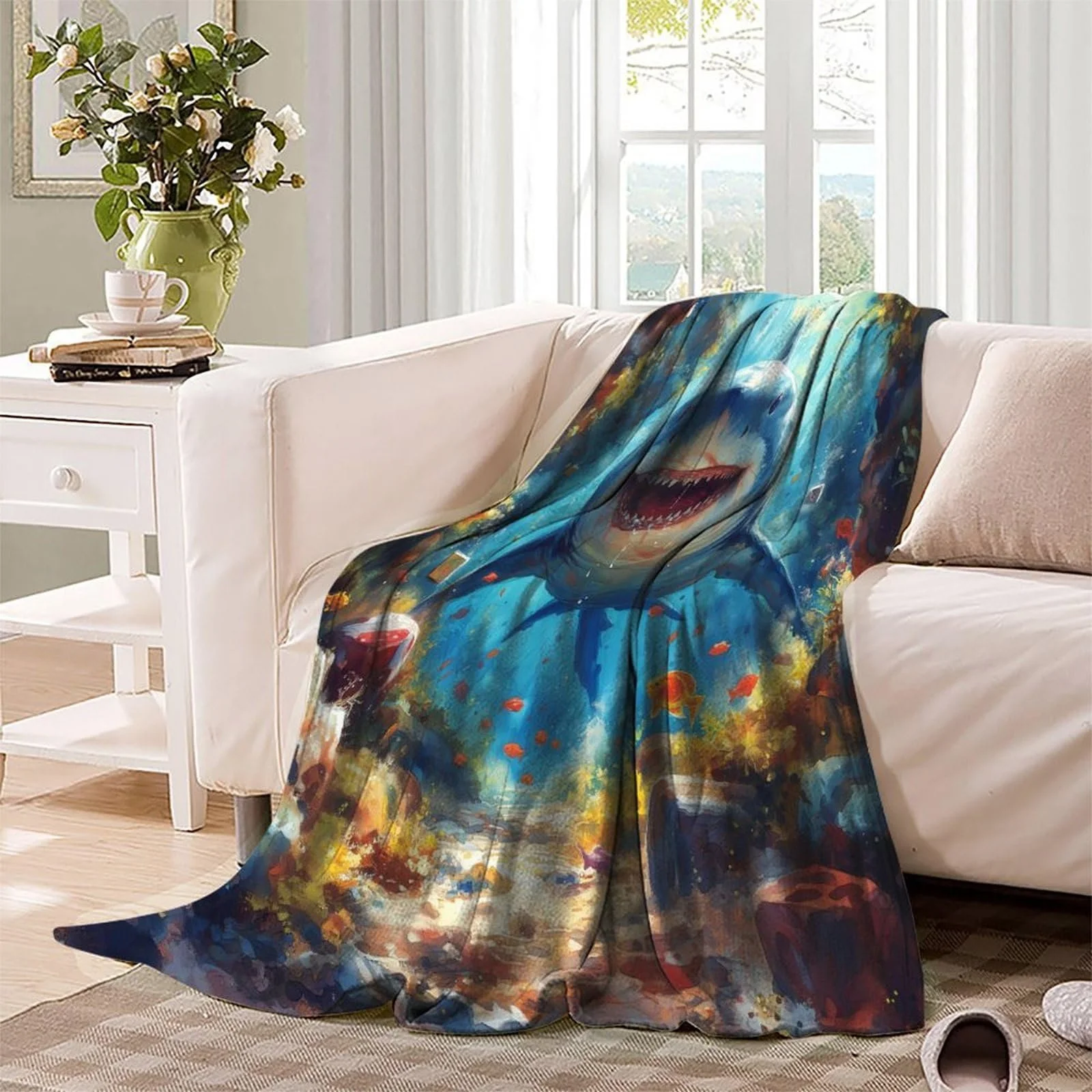 Флісова Покривало VFKLZCNYR Great White Shark Gemütliche Weiche, 200 x 228 см, фото №3