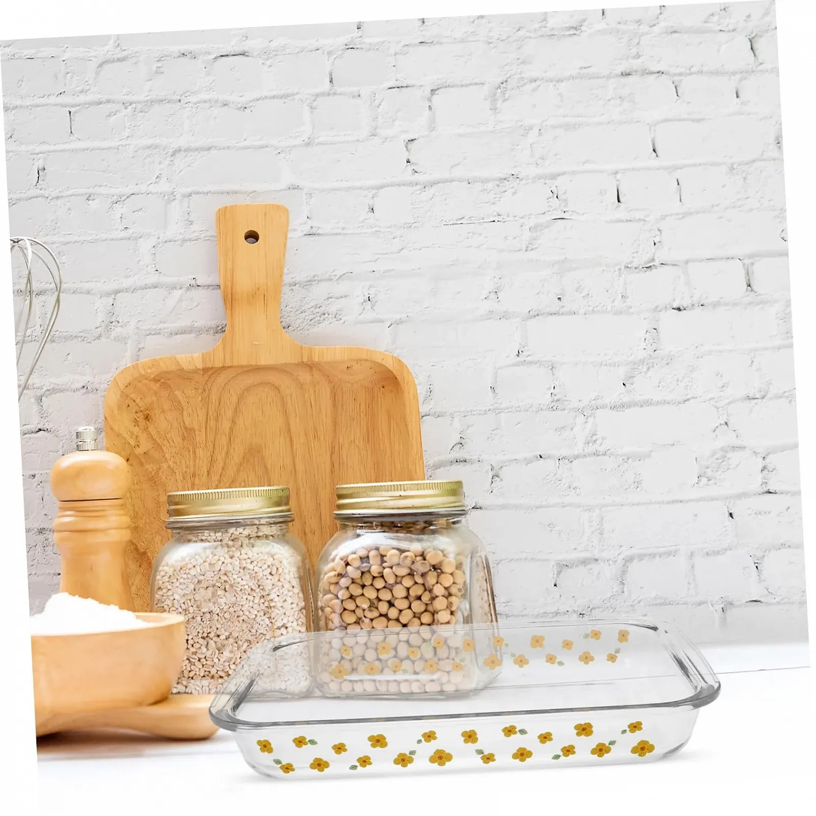 Форма для запікання Sosoport прямокутна скляна термостійка для духовки та мікрохвильової печі прозора без BPA, фото №9