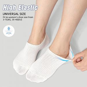 Женские носки-невидимки Хлопковые для повседневного использования, Носки с силиконом против скольжения для лоферов, балеток, кроссовок, 6 пар synthetic.ua - Фото 1