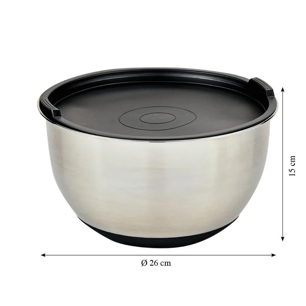 Миска для смешивания Kesper 90896 26 см 15 см нержавеющая сталь серебристая черная, фото №6