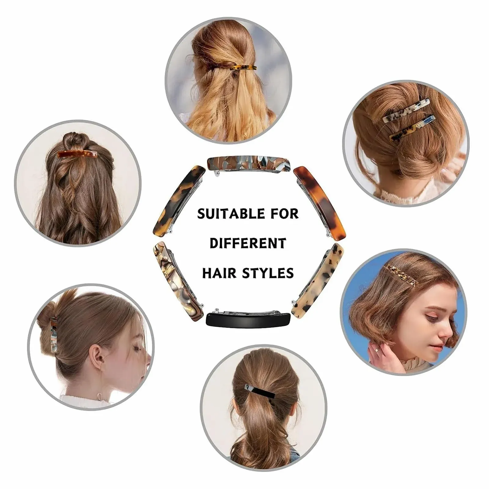 Заколки Luxus для волос 6 шт Tortoishell, прочные заколки для волос с элегантными прическами | Стильные заколки для волос для рабочих поездок, пляжных вечеринок, повседневной жизни, 7,5 x 1,2 см, фото №3 Заколки Luxus для волос 6 шт Tortoishell, прочные заколки для волос с элегантными прическами | Стильные заколки для волос для рабочих поездок, пляжных вечеринок, повседневной жизни, 7,5 x 1,2 см, фото №3