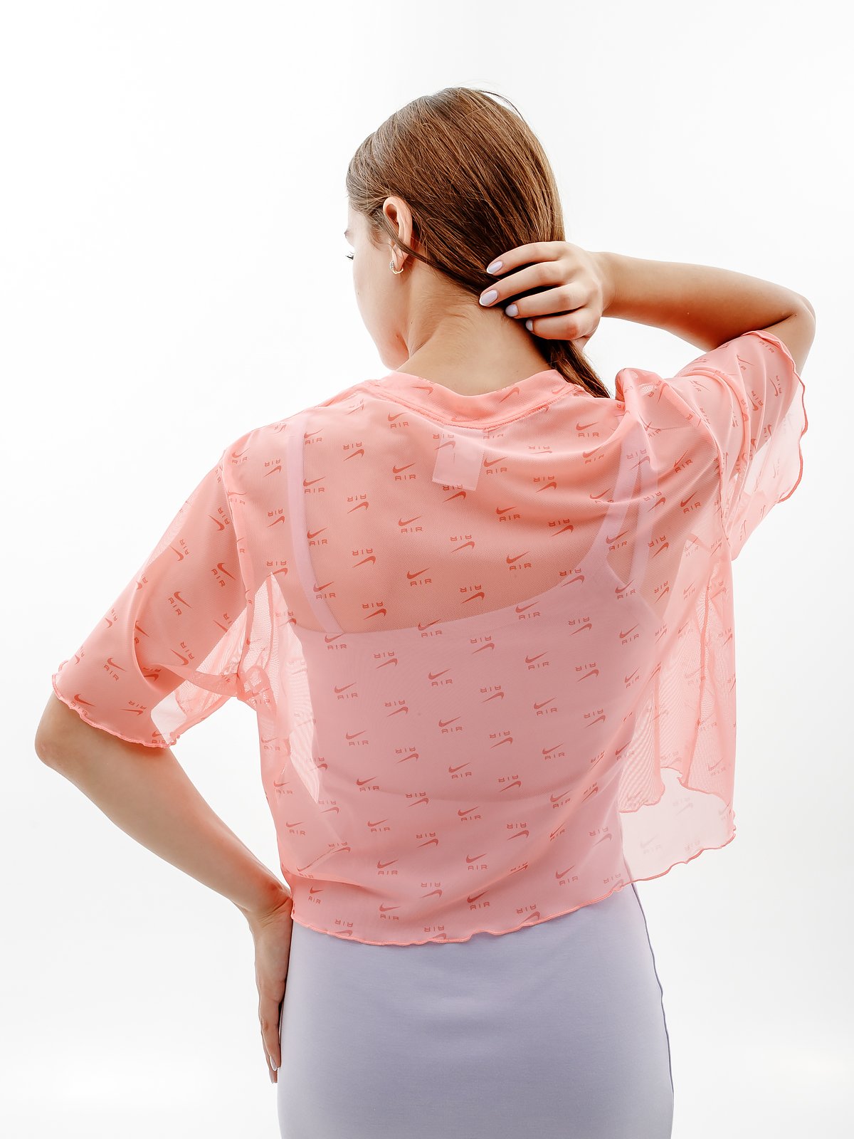 Футболка Nike W NSW AIR AOP MESH SS CROP TOP L, фото №2
