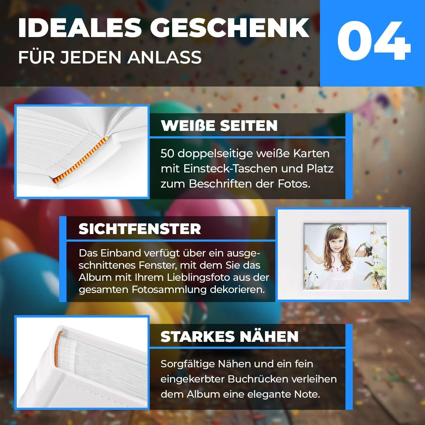 Альбом для фотографий Maverton Вставной Для 200 фотографий 10 x 15 см 100 белых страниц 21 x 22 см Белый Кролики, фото №5 Альбом для фотографий Maverton Вставной Для 200 фотографий 10 x 15 см 100 белых страниц 21 x 22 см Белый Кролики, фото №5