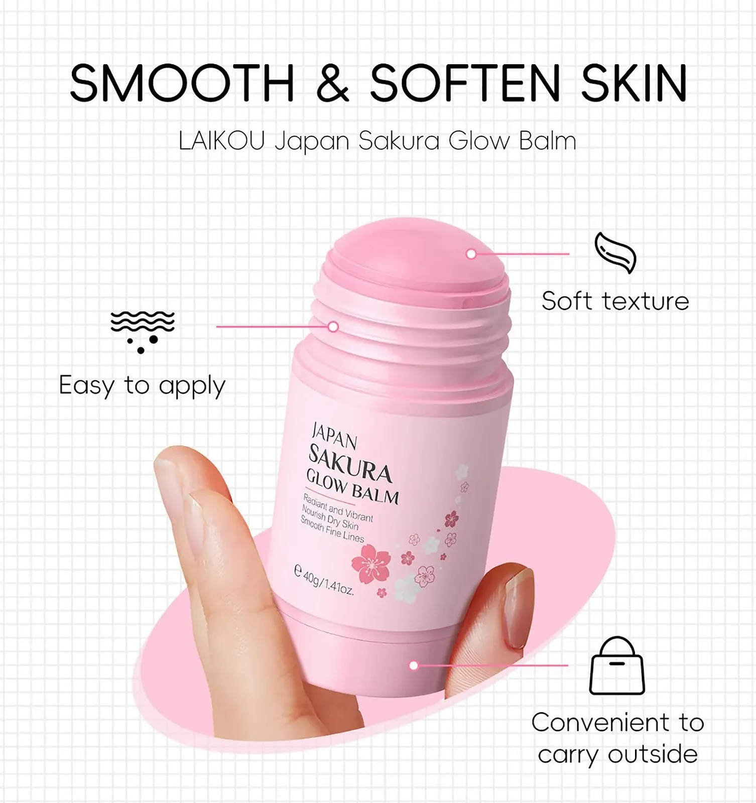 Лосьйон-стік для тіла Sakura Non Greasy Cherry Blossom Зволожуючий, фото №5