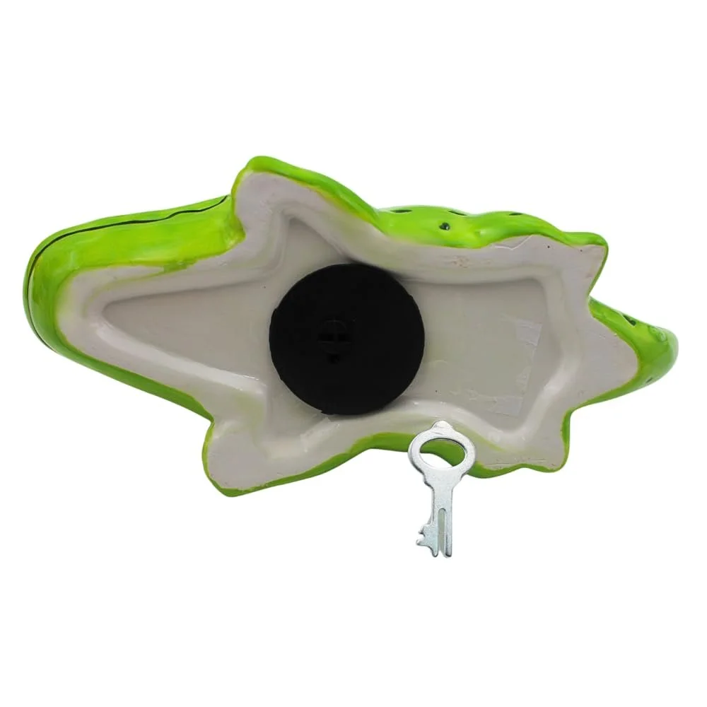 Скарбничка Dekohelden24 Crocodile керамічна 22 x 11 x 8 см Зелена, фото №6