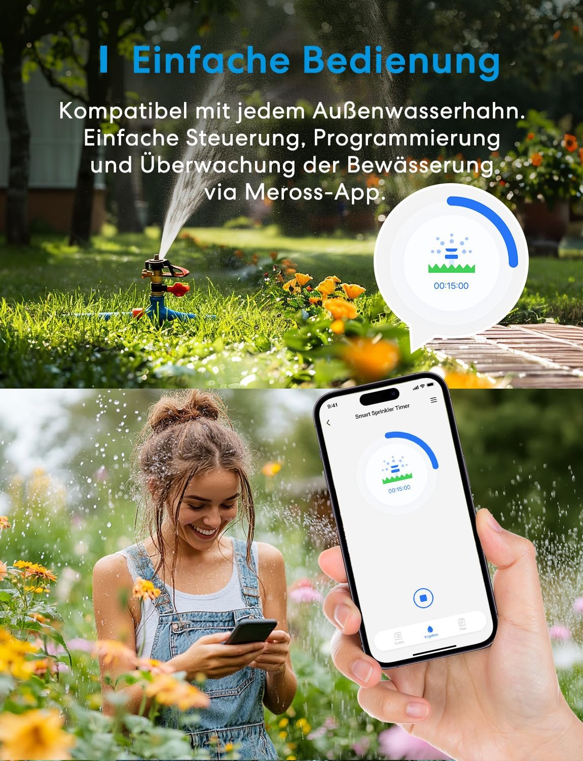 Контролер, таймер поливу Meross WiFi MSH450/MSH400 Моніторинг споживання води HomeKit Alexa Google Home, фото №8