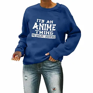 Женский свитшот с надписью "It's An Anime Thing You Wouldn'T Understand" Длинный рукав Футбольный сезон Gameday Футбол Толстовки Графический Gameday Country - Фото 1