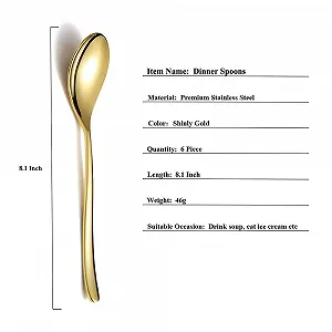 Ложки столовые HOMQUEN Golden, 6 шт, 20,5 см, нержавеющая сталь, золотой synthetic.ua - Фото 1
