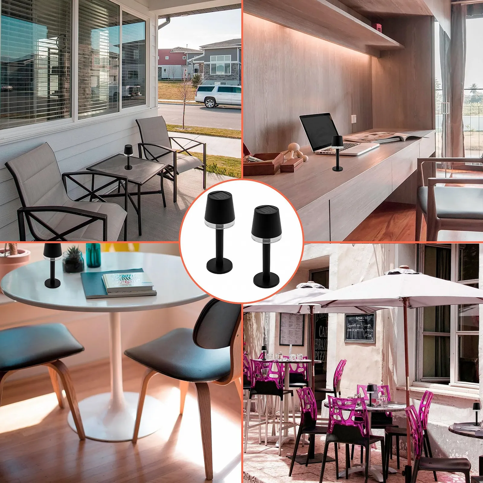 Садова світлодіодна настільна лампа Spetebo на сонячних батареях набір з 2 шт чорна, фото №7