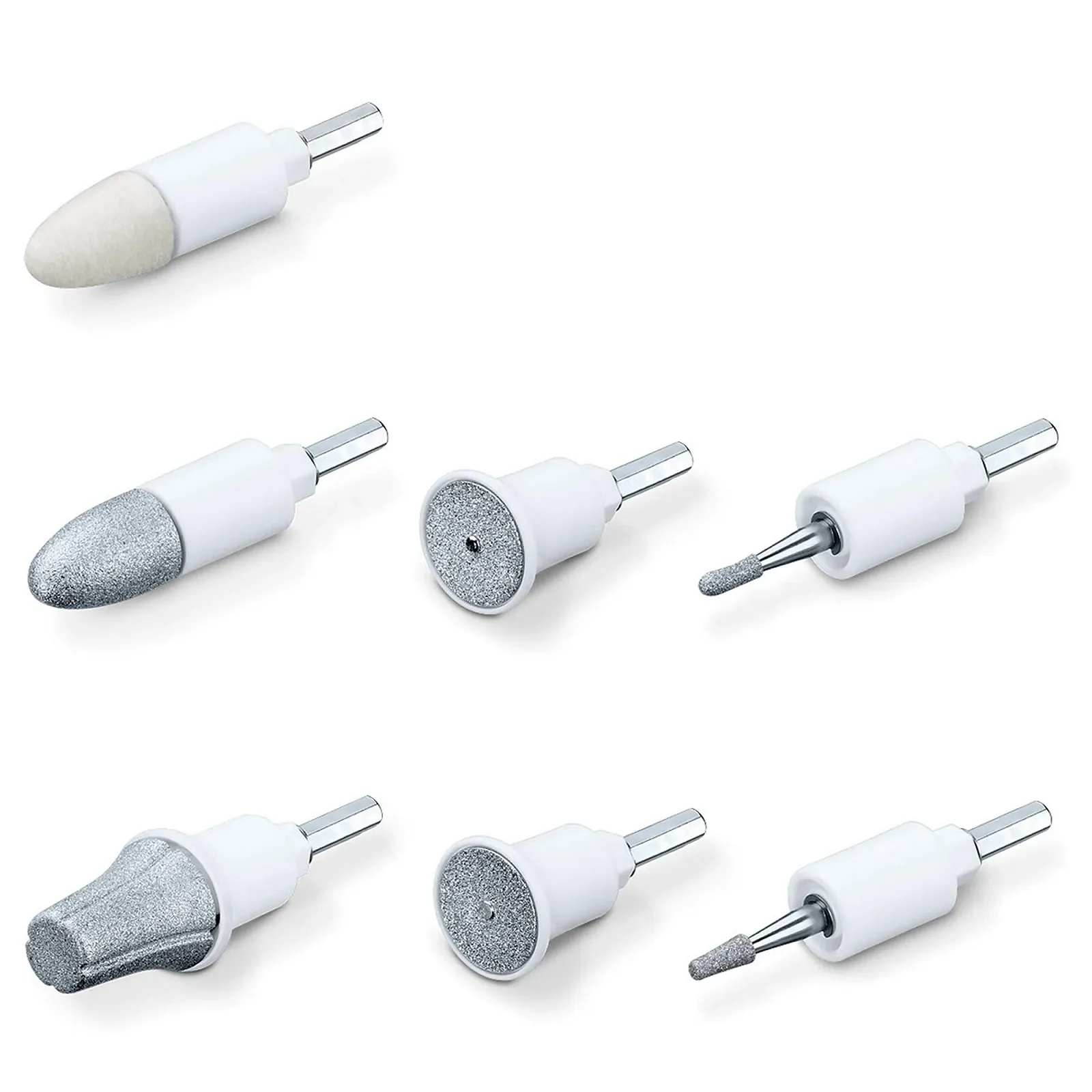 Набір для заміни для манікюрно-педикюрного апарату Beurer MP 44, 7 різних високоякісних повстяних і сапфірових насадок для шліфування, догляд за руками та ногами, фото №1