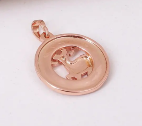 Позолочений жіночий кулон: Овен - знак зодіаку, фото №5