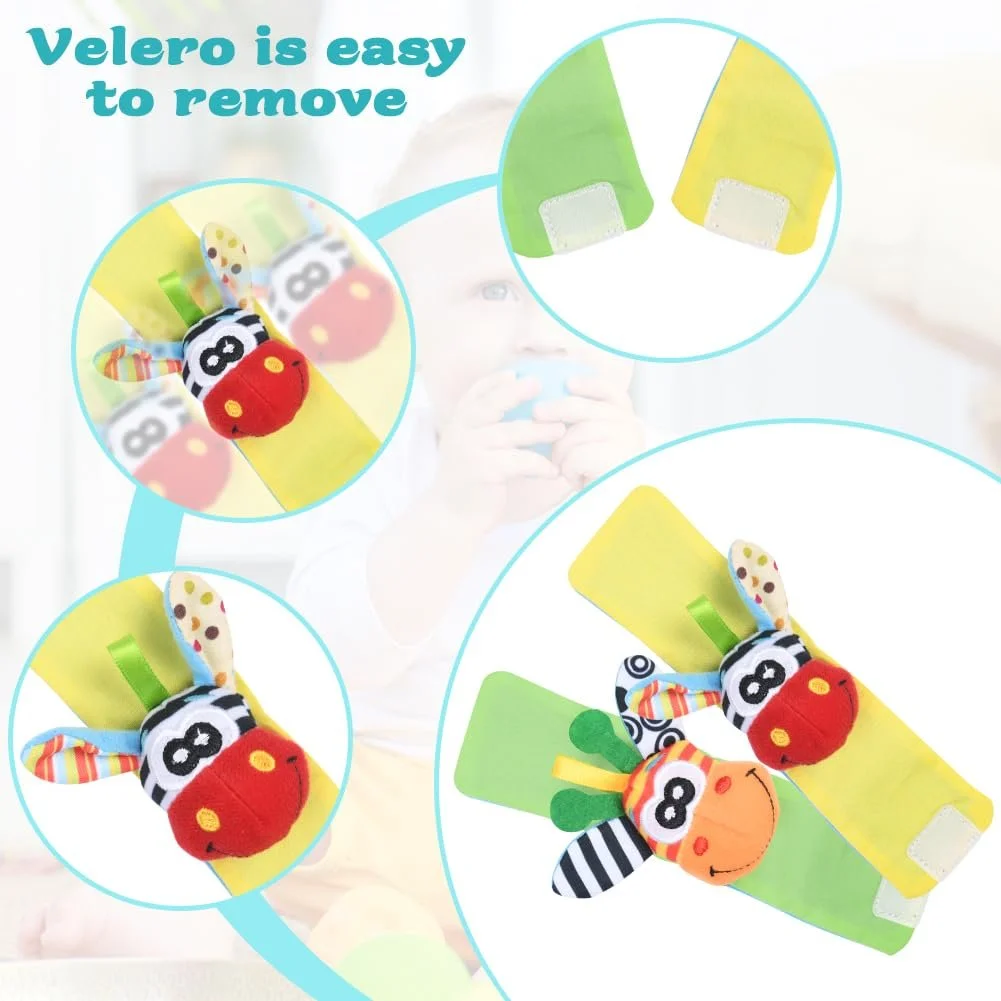 Носки Vicloon 4 шт Мягкая игрушка для развития Плюшевые для детей 0-6 месяцев, фото №3