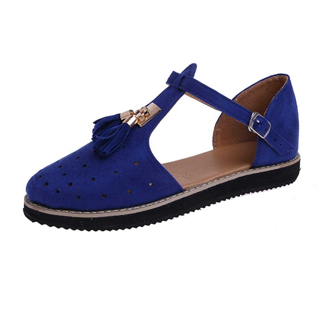 Сандалі Жіночі На Плоскій Підошві Шкіряні з Китицями Закритий Носок, фото №2