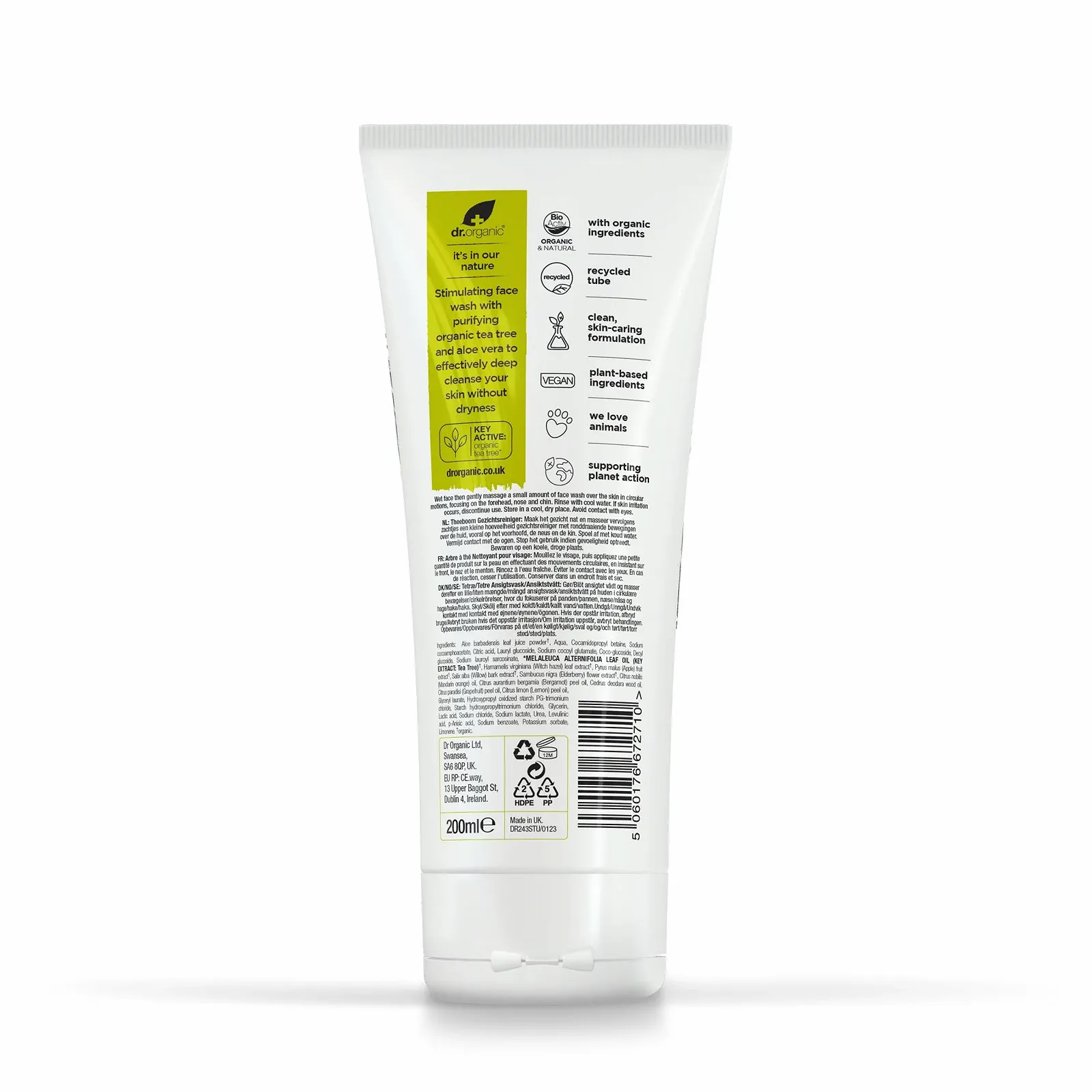 Гель для умывания Dr Organic Tea Tree Очищающий, для проблемной кожи 200 мл, фото №2