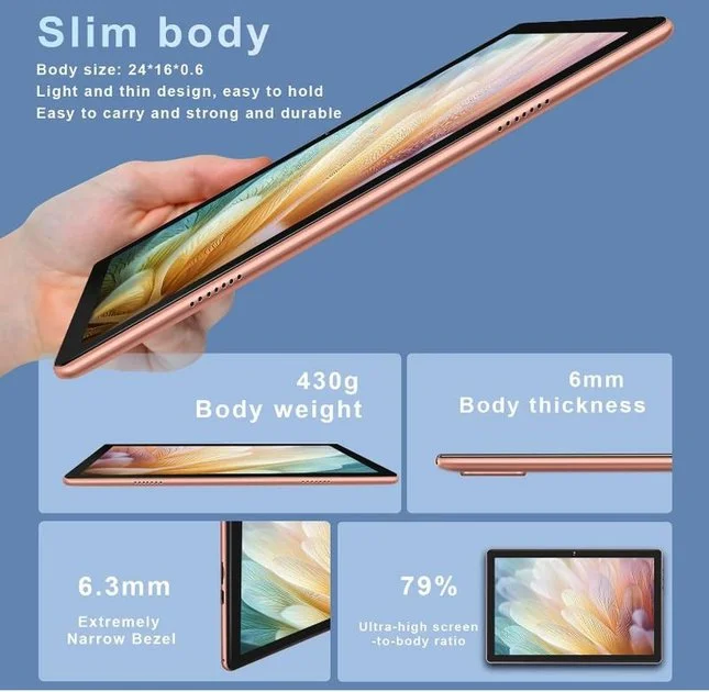 Планшет DMOAO D3 10.1" (4+14)/128 ГБ / 8 ядер Android 14 6000 mAh Black-gold, фото №3