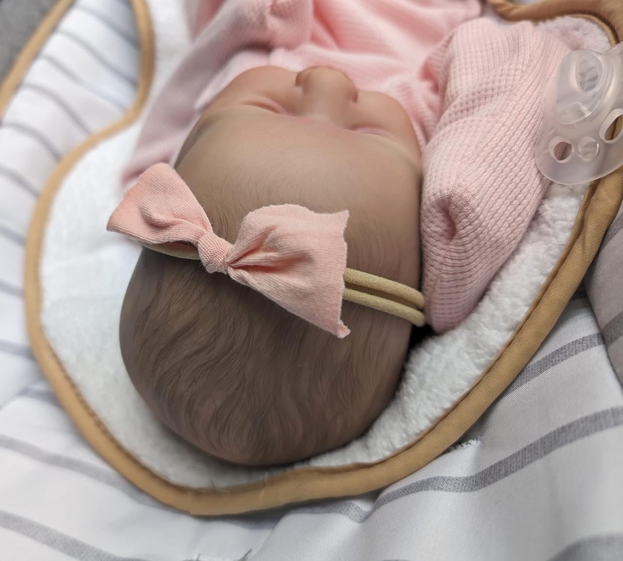 Кукла RXDOLL Reborn 45 см Глаза открыты Реалистичная недоношенная новорожденная мягкое тело Bebes Кукла для девочек, фото №3