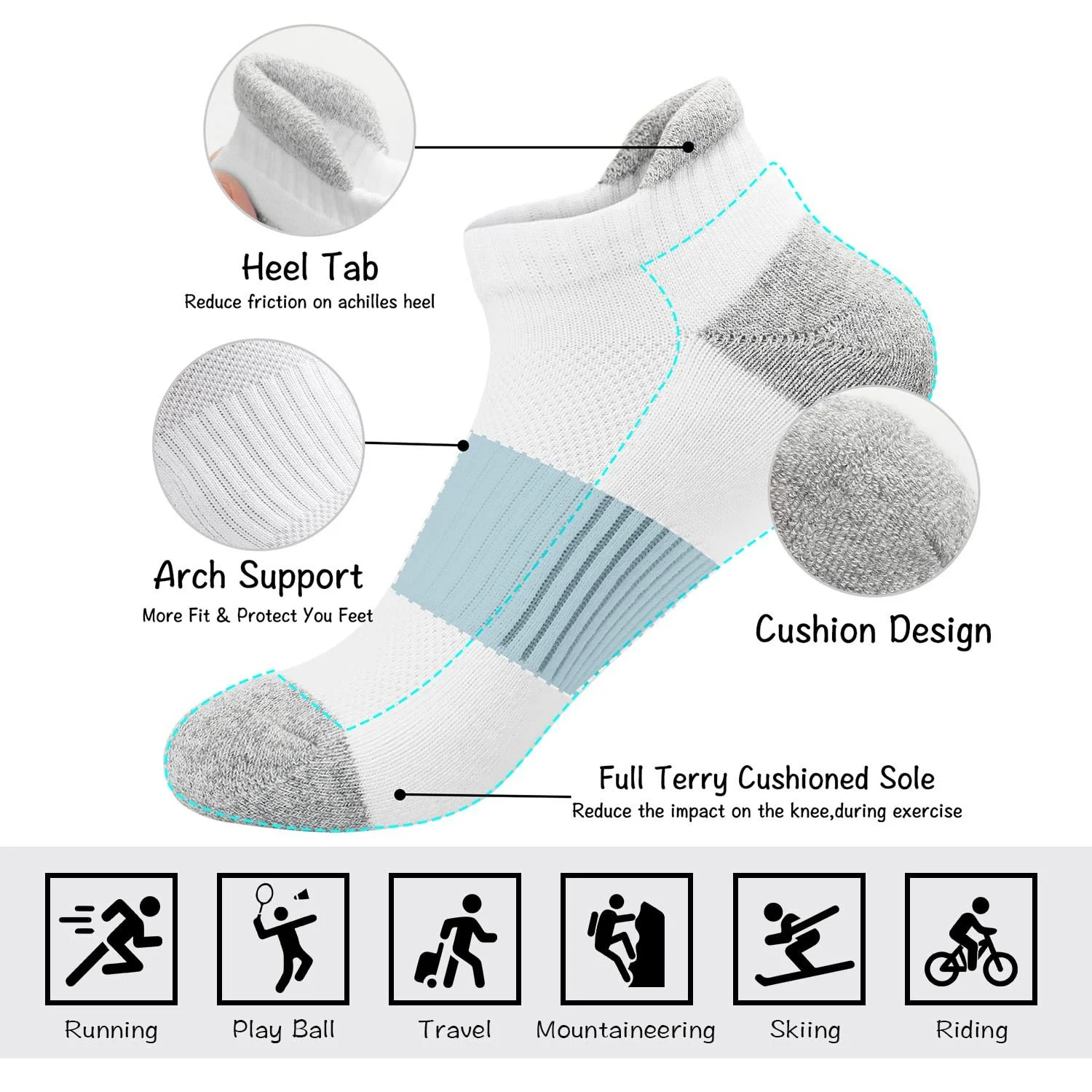 Спортивные носки Trainer Женские 35-38/39-42, 5 пар, фото №2