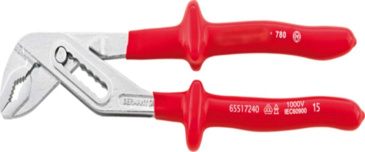 Клещи переставные VBW VDE 250 мм для угловых труб, сантехнические, фото №1