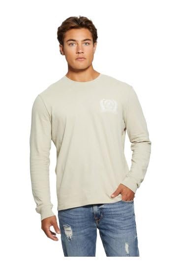 Чоловічий лонгслів Guess - Back & Sleeve Logo - Бежевий - L, фото №3