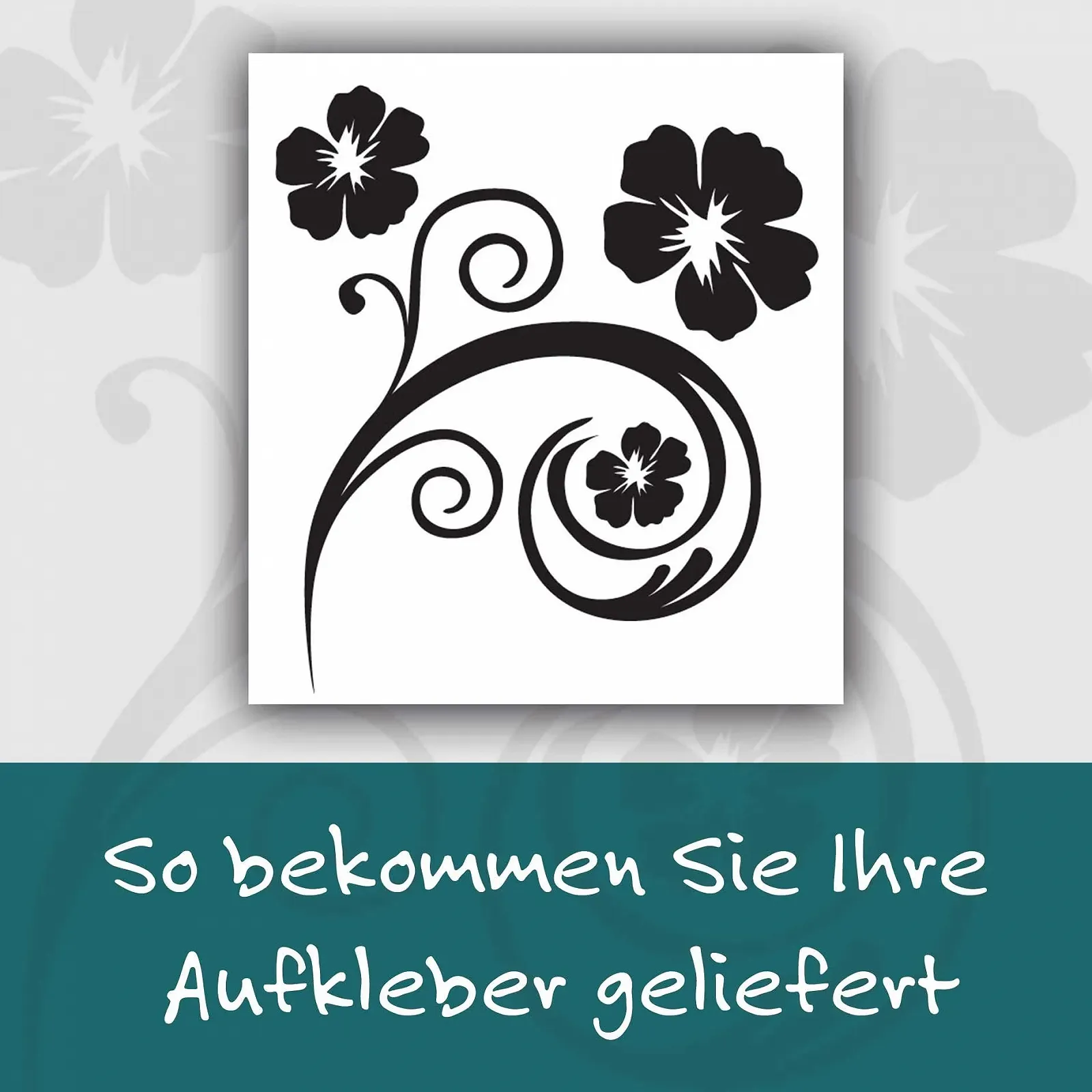 Наклейка на стену kleb-Drauf 1 Flower Tendril Серебристая матовая, фото №4