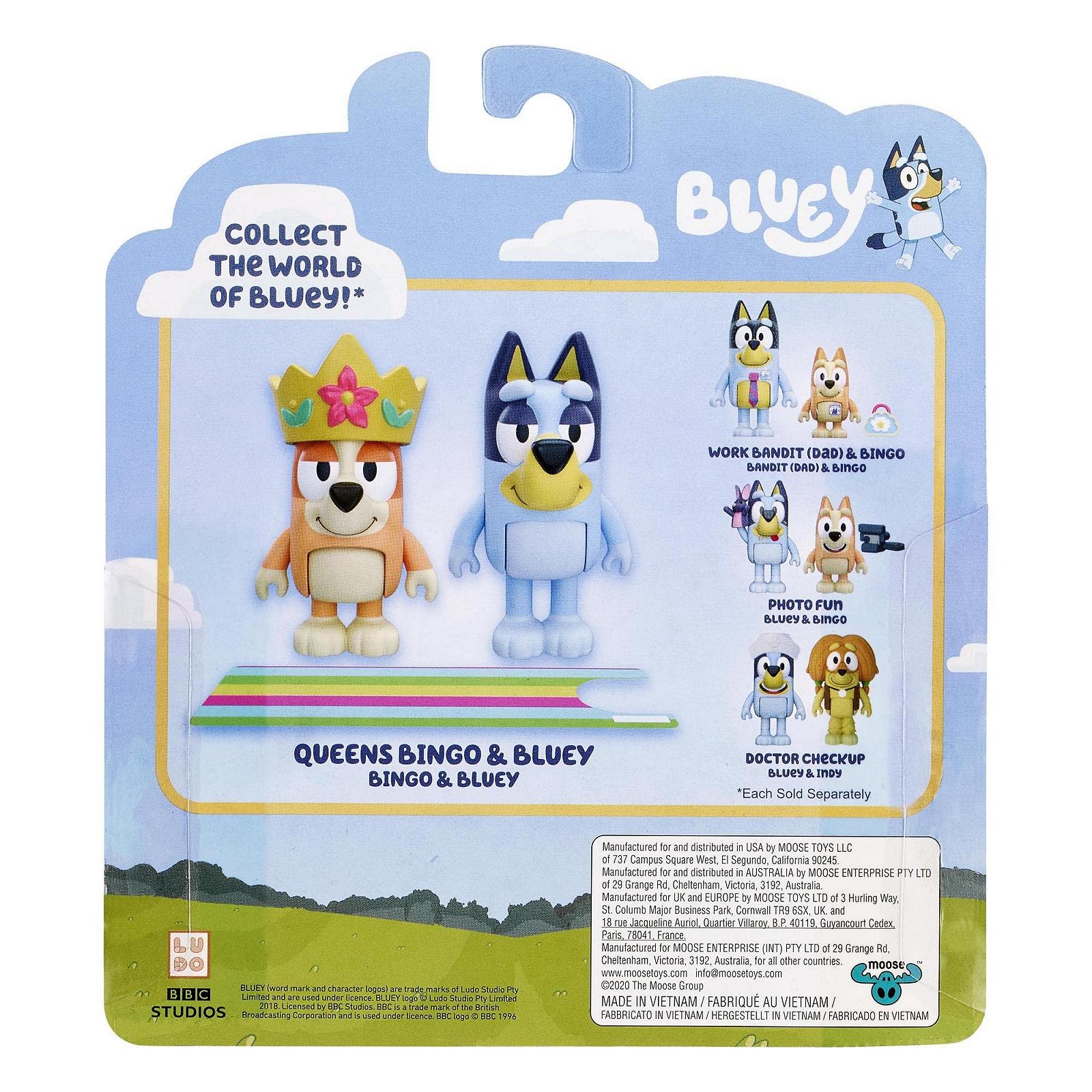Фигурки Giochi Preziosi Bluey Bly21300 Пара B - Bluey Королева + Bingo - подвижные фигурки от 6 до 8 см, фото №4
