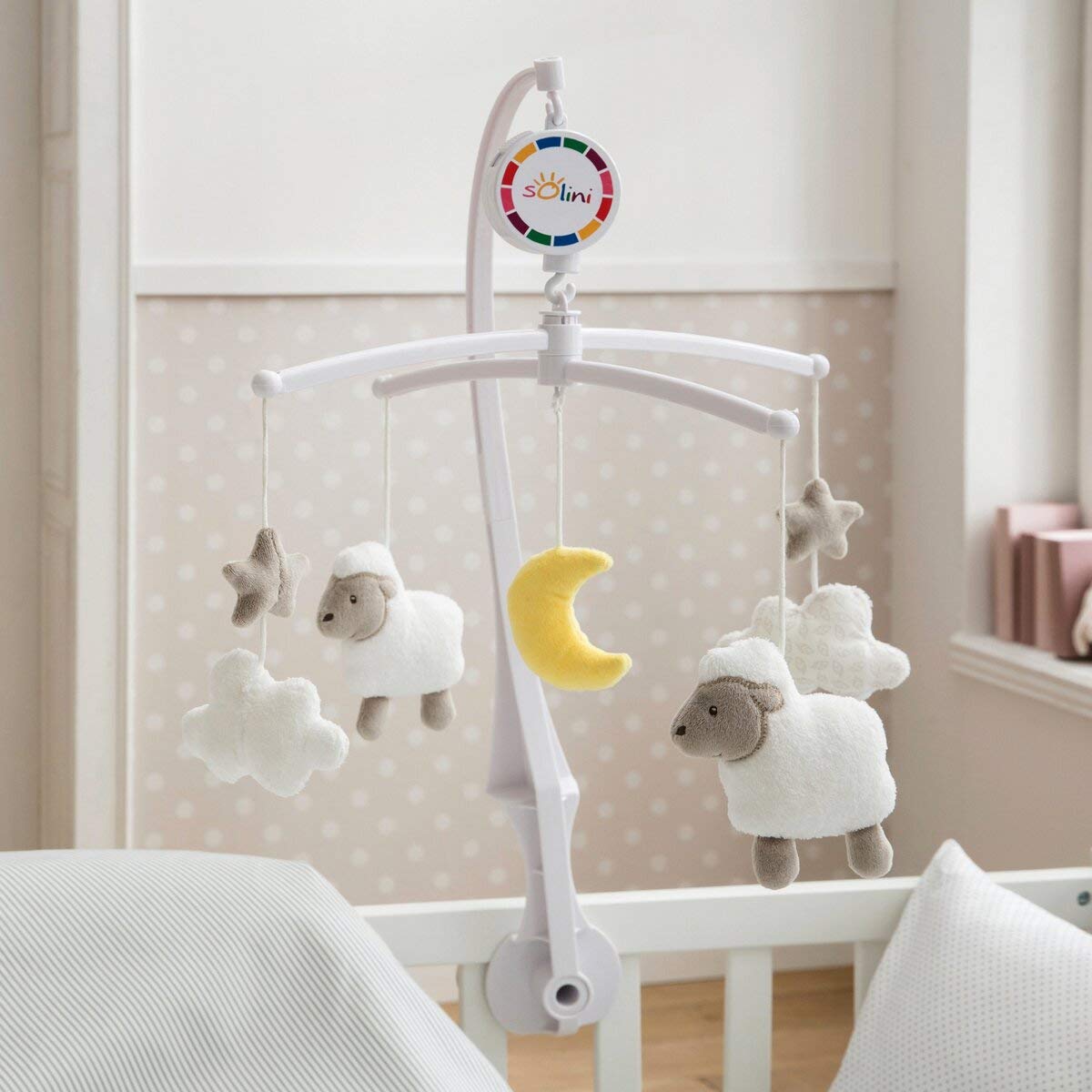Мобиль Solini Musikmobile Cloud Sheep Белая/Экрю/Желтая, фото №2 Мобиль Solini Musikmobile Cloud Sheep Белая/Экрю/Желтая, фото №2