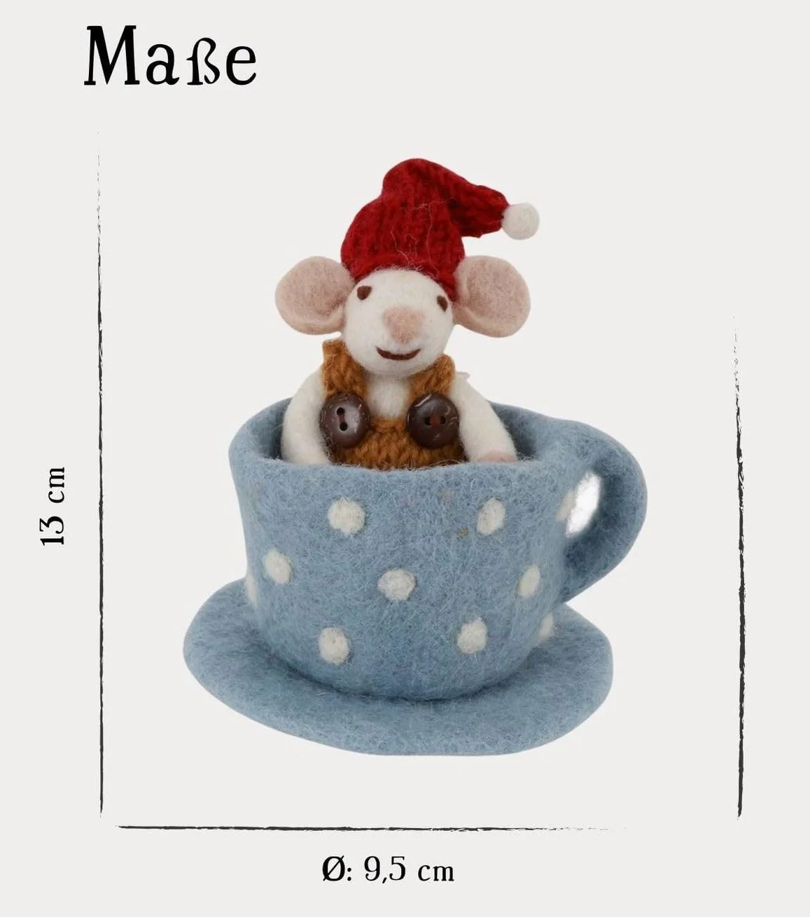 Мишка в блакитній кавовій кружці ручної роботи Gry & Sif, фото №4