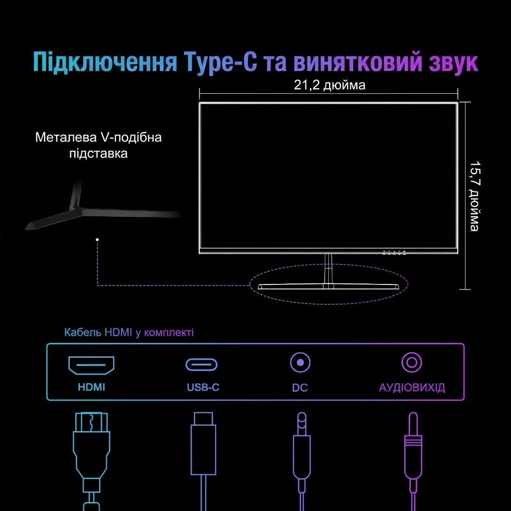 Монитор 24" Minifire MF24X3 Full HD IPS 100 Гц, фото №6 Монитор 24" Minifire MF24X3 Full HD IPS 100 Гц, фото №6