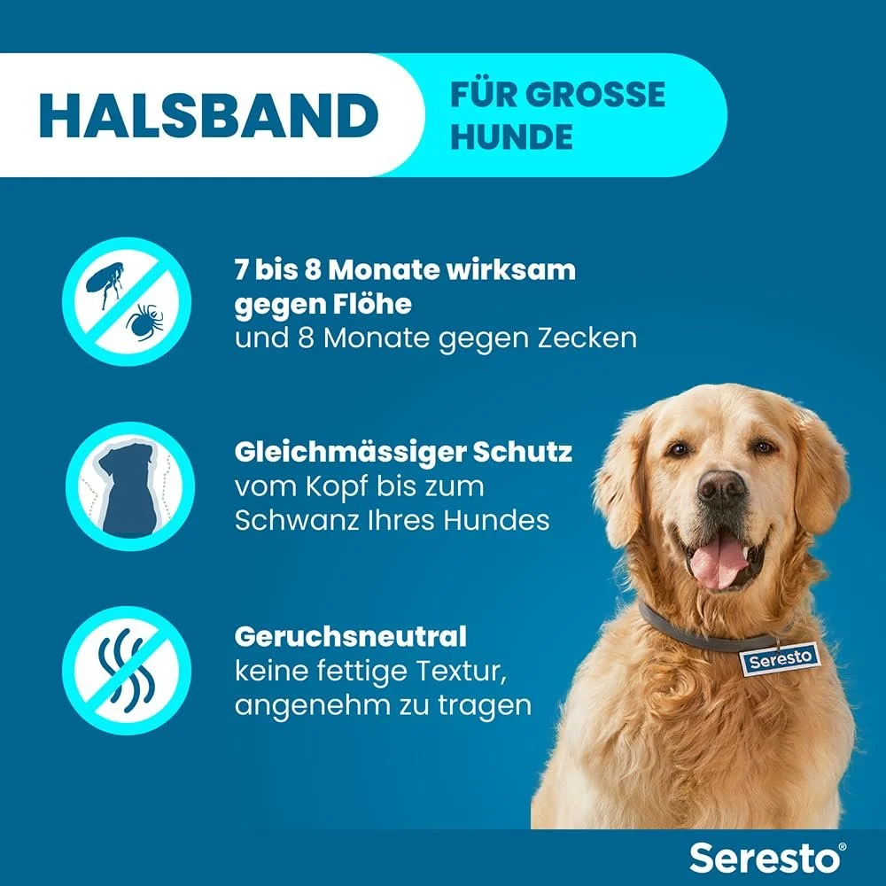 Нашийник від бліх та кліщів Elanco Seresto Promo Set для великих собак від 8 кг з диспенсером для пакетів, фото №2
