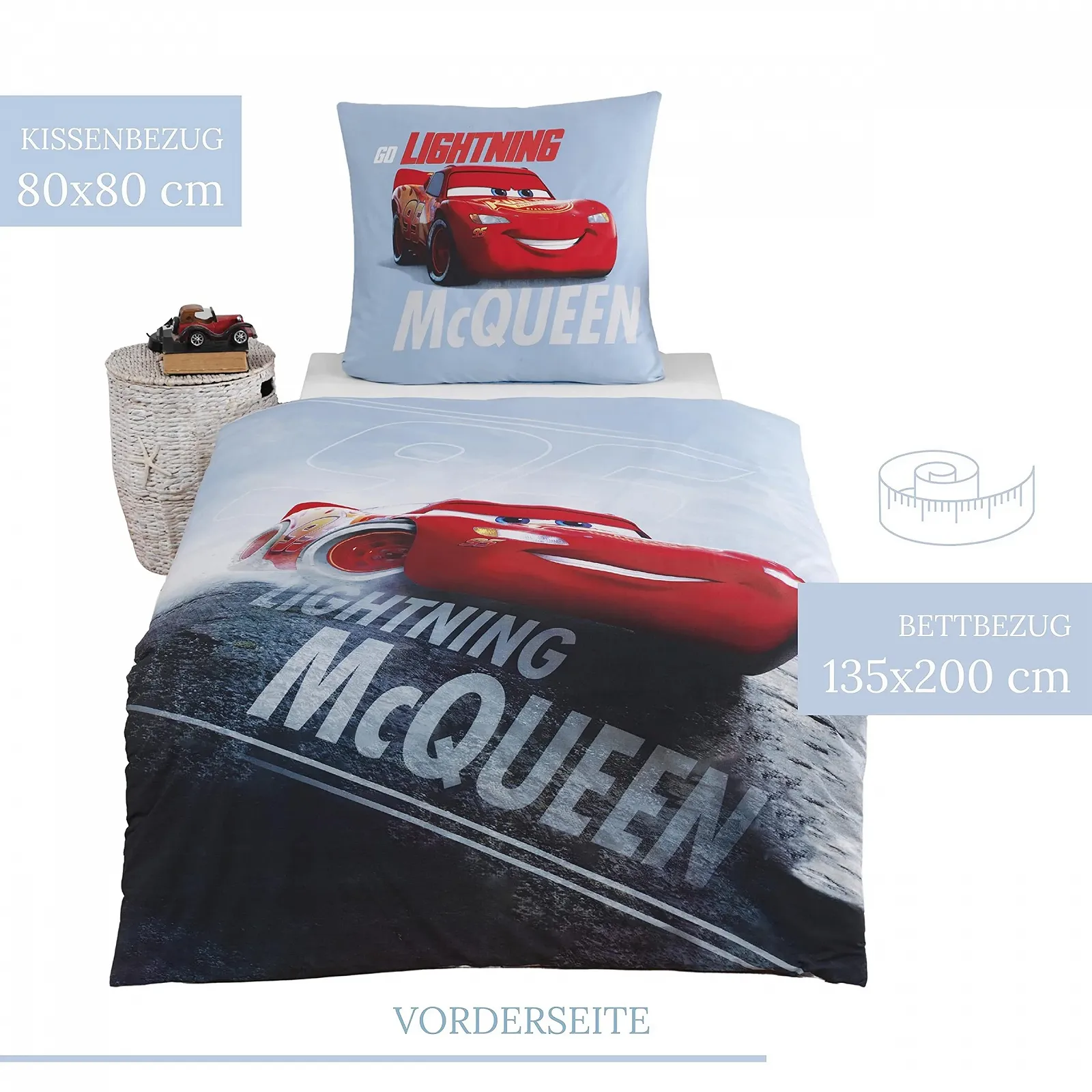 Постельное белье Cars 135 x 200 см, 80 x 80 см Хлопок, фото №3