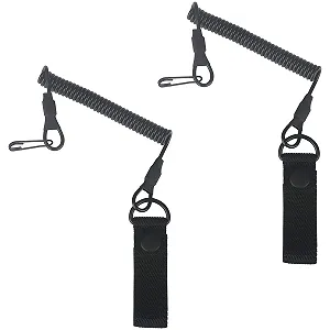 Брелок ZDNT Спіральний, 2шт, тактичний, паракордовий ремінець, еластична мотузка, чорний - Фото 1