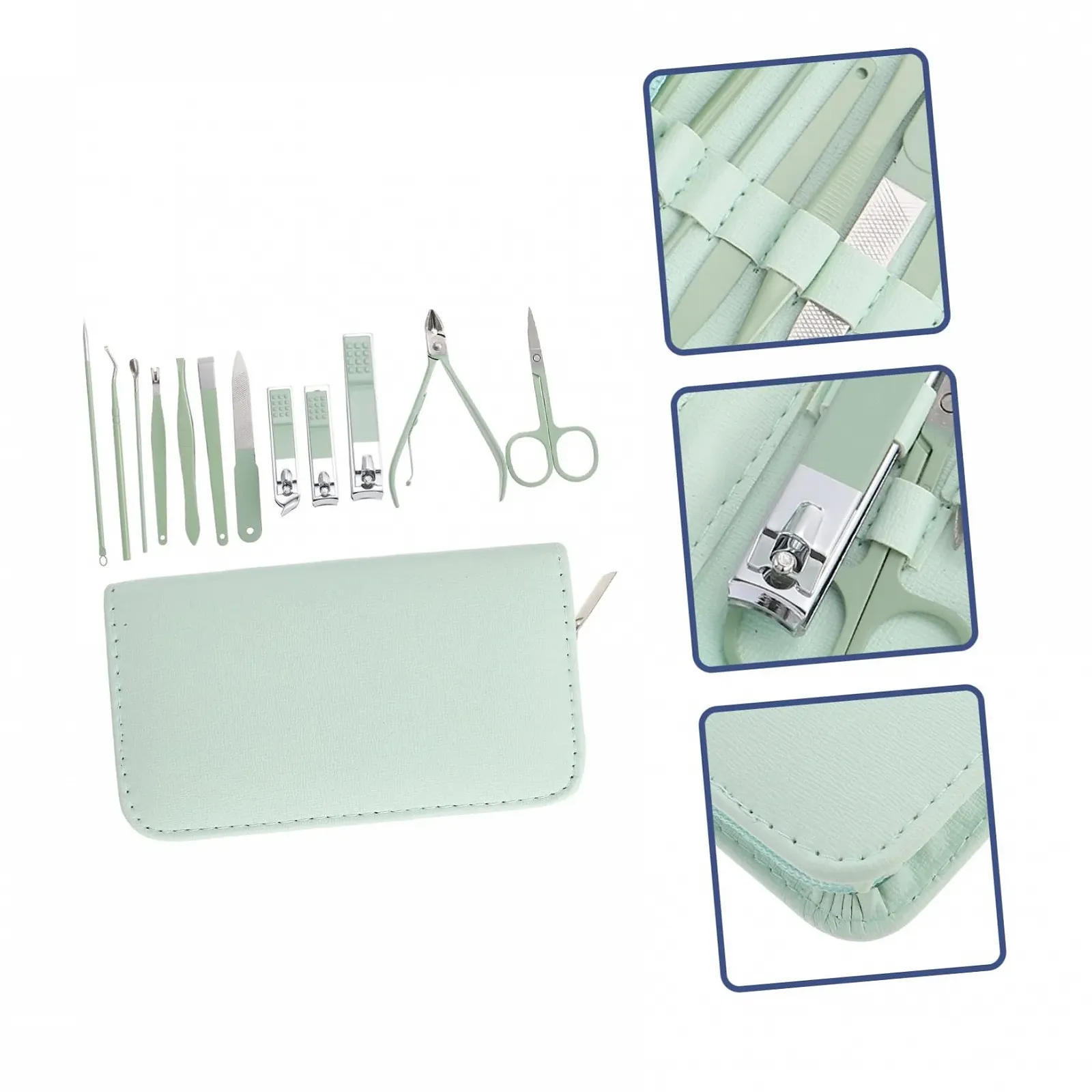 Набор для маникюра Healvian, нержавеющая сталь, светло-зеленый, фото №8 Набор для маникюра Healvian, нержавеющая сталь, светло-зеленый, фото №8