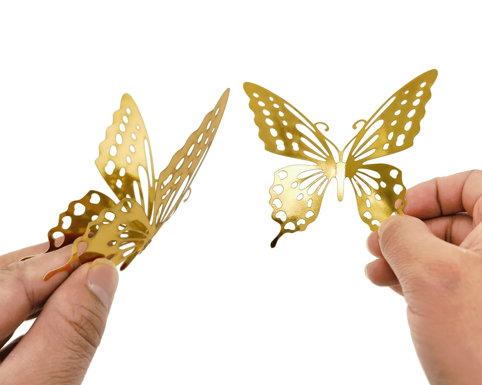 3D наклейки на стіну Метелики 12 шт. Золотий, фото №4