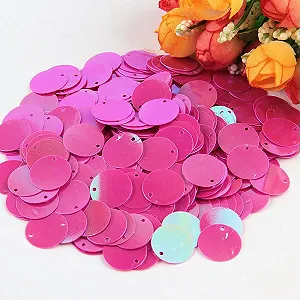 Круглые отдельные блестки 30 мм розово-красные, 20 г - Фото 1