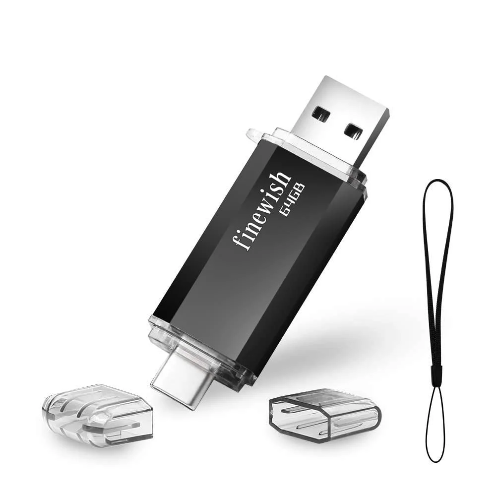 USB-накопичувач Type C 64 ГБ 2 в 1 OTG Black, фото №1