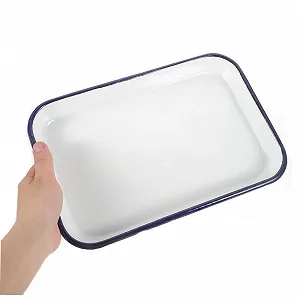 Деко емальовані GALPADA Набір з 3 шт. квадратні з антипригарним покриттям білі synthetic.ua - Фото 1