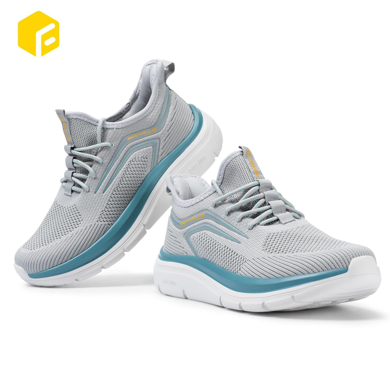 Кросівки FitVille для бігу надширокі Чоловічі кросівки для бігу з амортизацією Яскрава підошва, фото №6