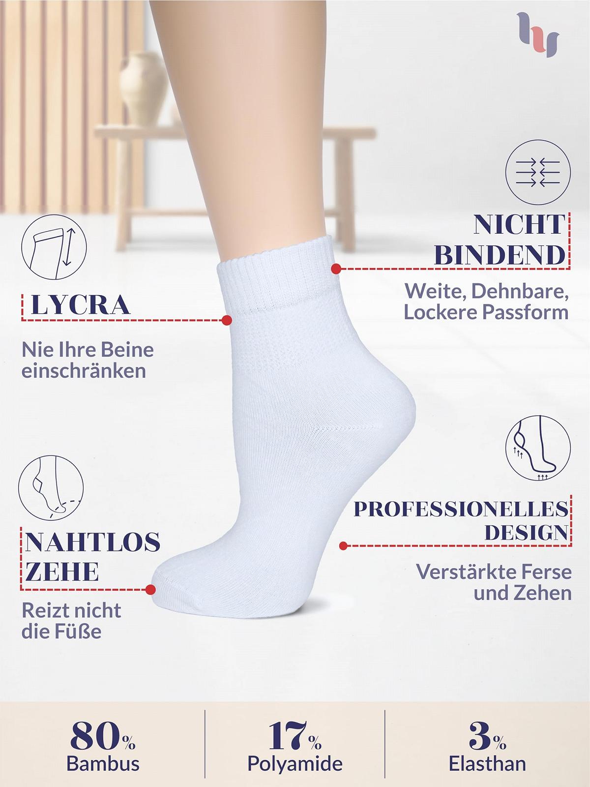 Шкарпетки Hugh Ugoli жіночі діабетичні гомілкові 4 пари, фото №2