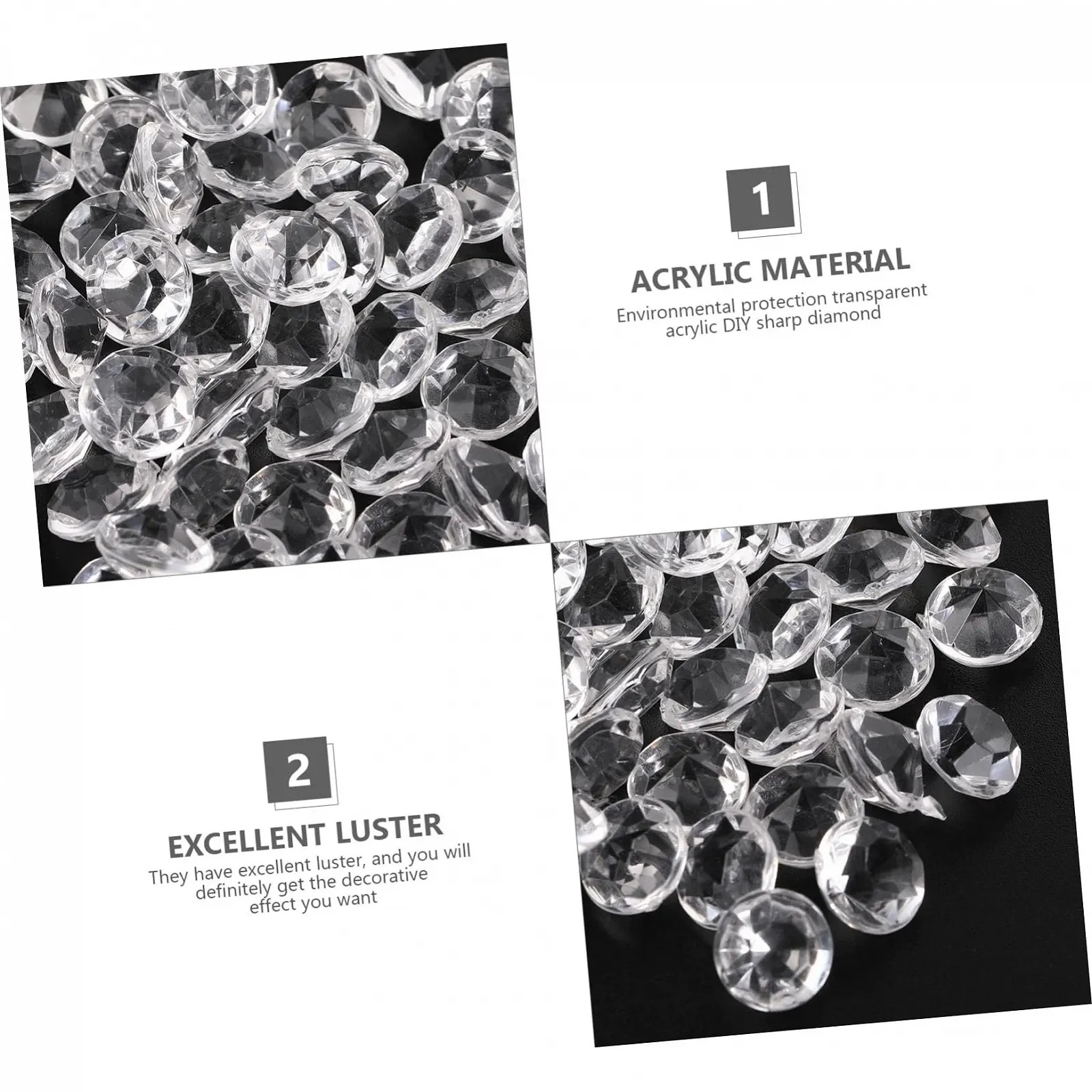 Стрази акрилові NUOBESTY 12 мм прозорі, 500 шт, фото №9