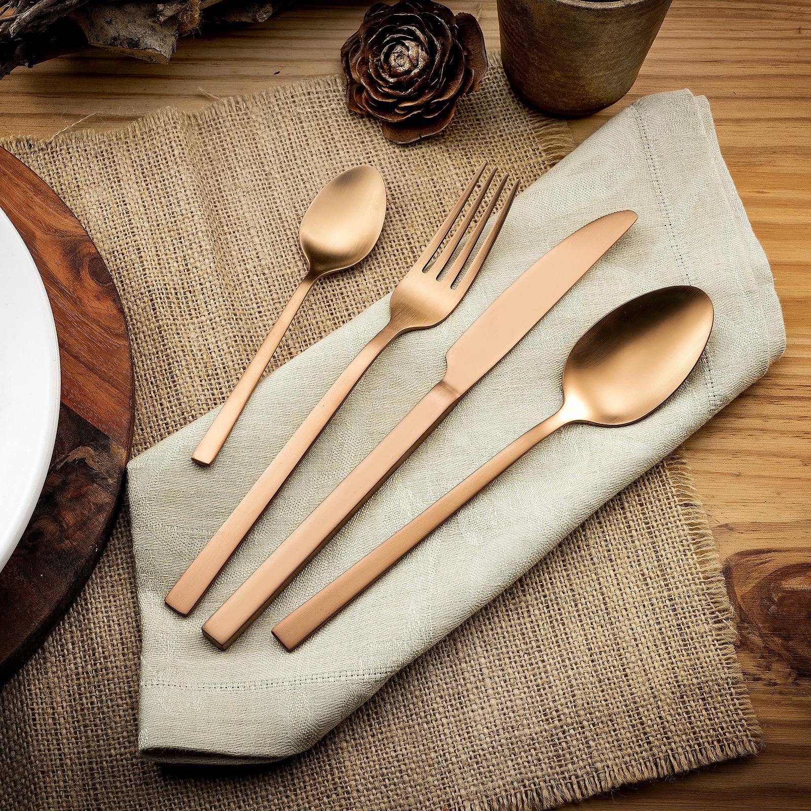 Набір столових приборів Amefa Square 16 предметів мідний, фото №5 Набір столових приборів Amefa Square 16 предметів мідний, фото №5