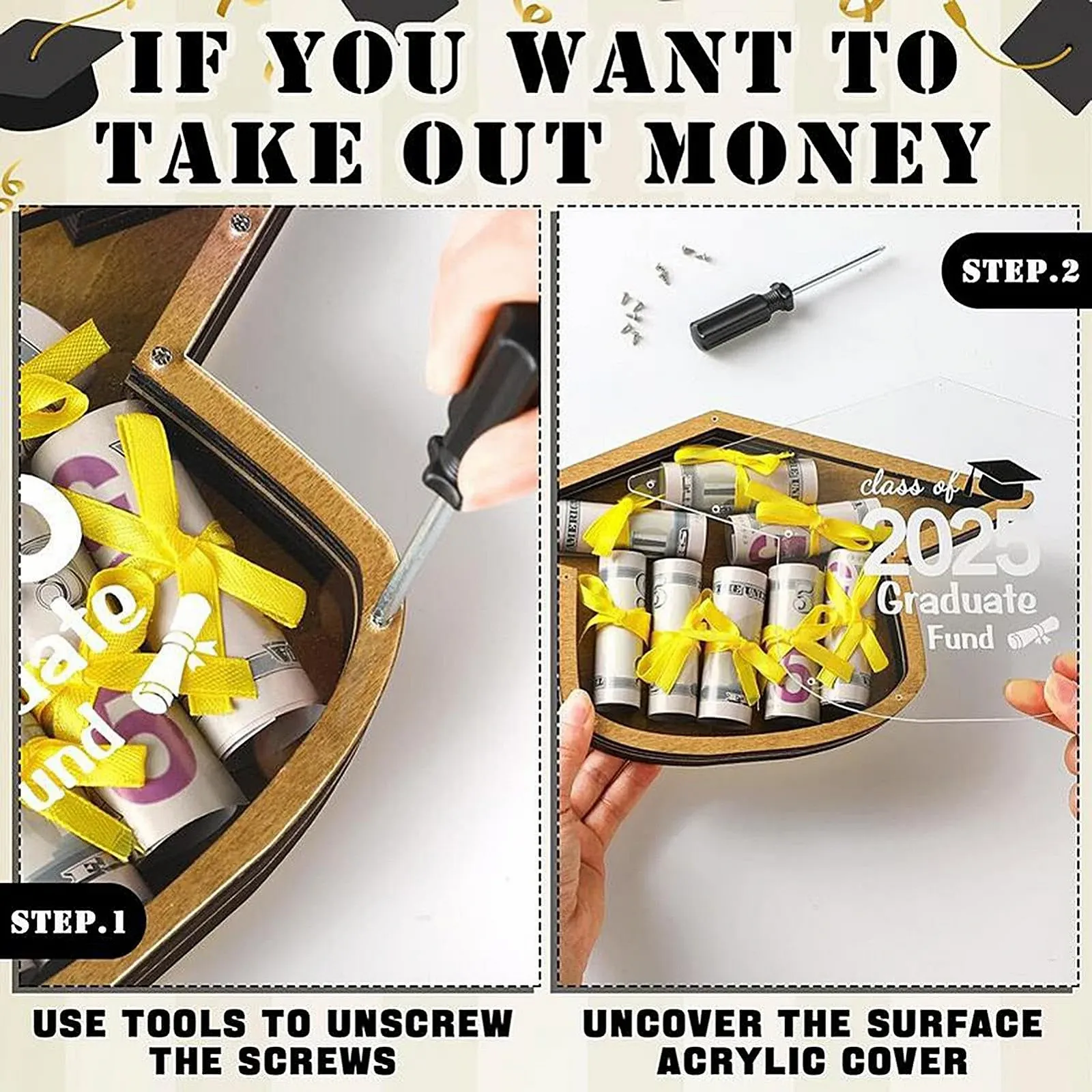 Копилка Diploma Подарочная коробка для выпускного Деревянная 2025, фото №5