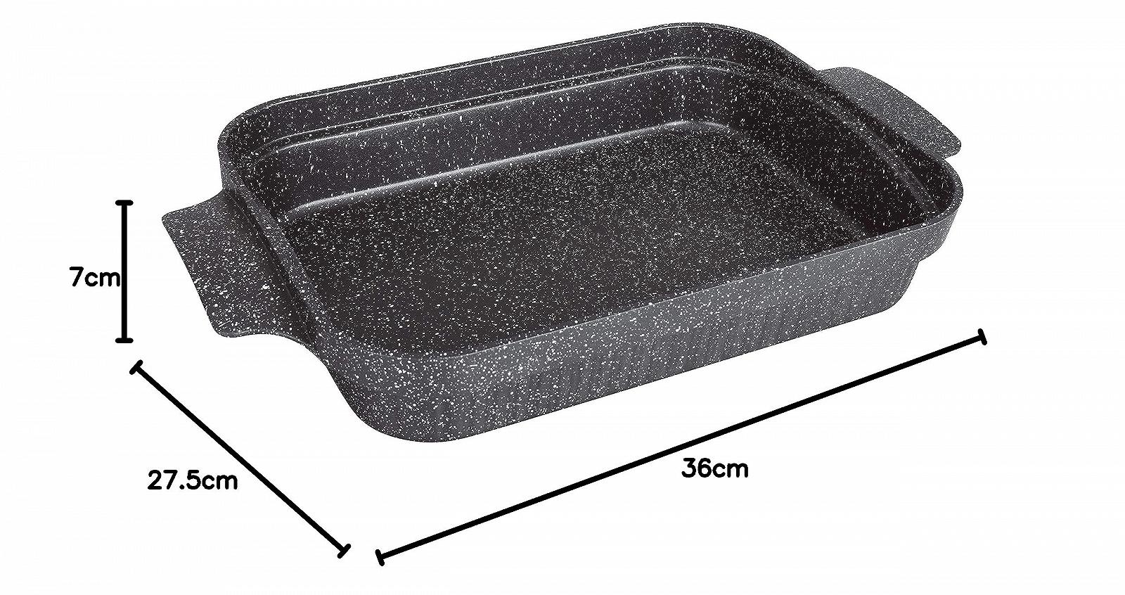 Форма для лазаньї Kamberg 0008058 36 x 27,5 x 7 см алюмінієва з кам'яним покриттям індукційна Чорна, фото №3