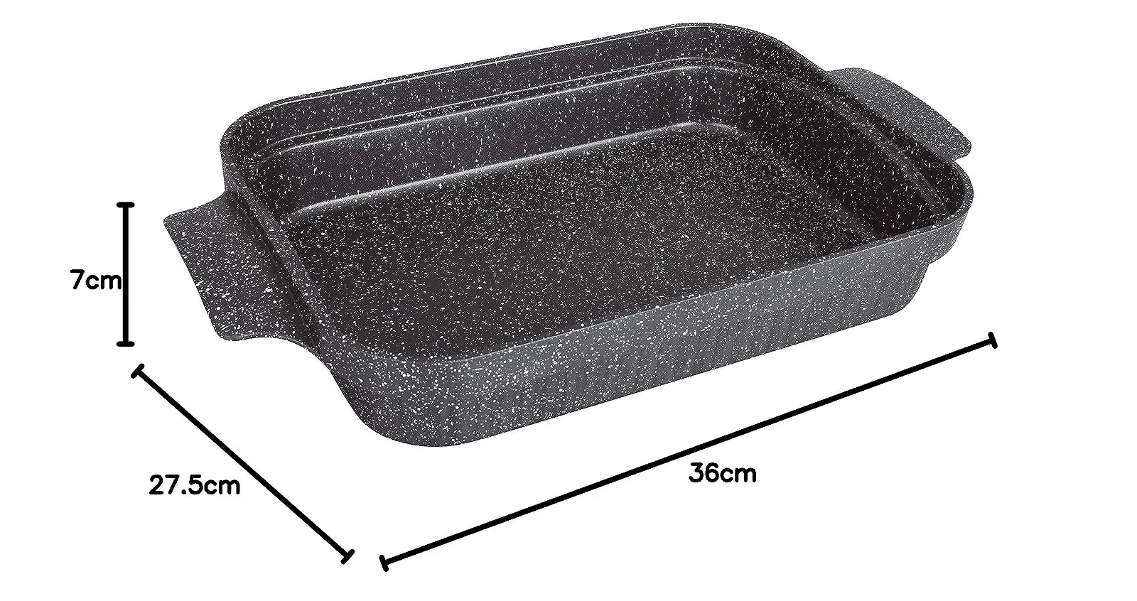 Форма для лазаньи Kamberg 0008058 36 x 27,5 x 7 см алюминиевая с каменным покрытием индукционная Черная, фото №3