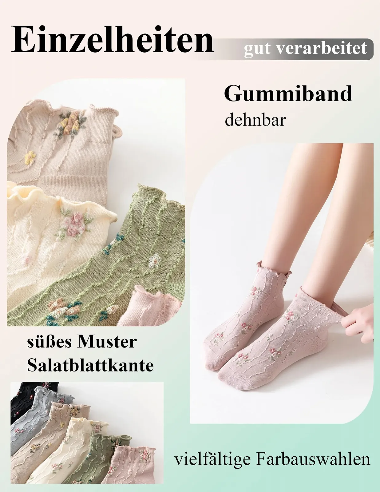 Жіночі шкарпетки з рюшами, 6 пар, фото №6 Жіночі шкарпетки з рюшами, 6 пар, фото №6