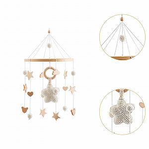 Мобиль Harilla Baby-Kinderzimmer-Мобиль, картонная потолочная декорация, украшение комнаты, бряцалка-мобиль для новорожденных, сенсорная игрушка для младенцев, малышей, Бежевый Звезда synthetic.ua - Фото 1