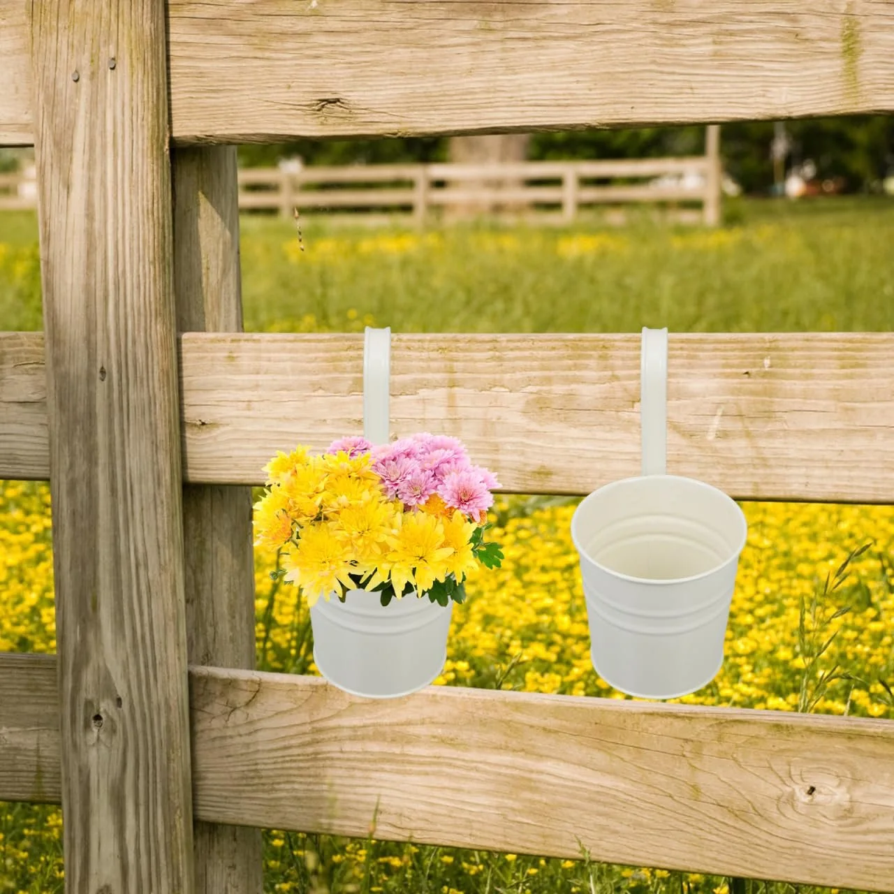 Підвісні горщики для рослин Cabilock Набір з 4 шт. Знімний гачок Метал Білий, фото №9