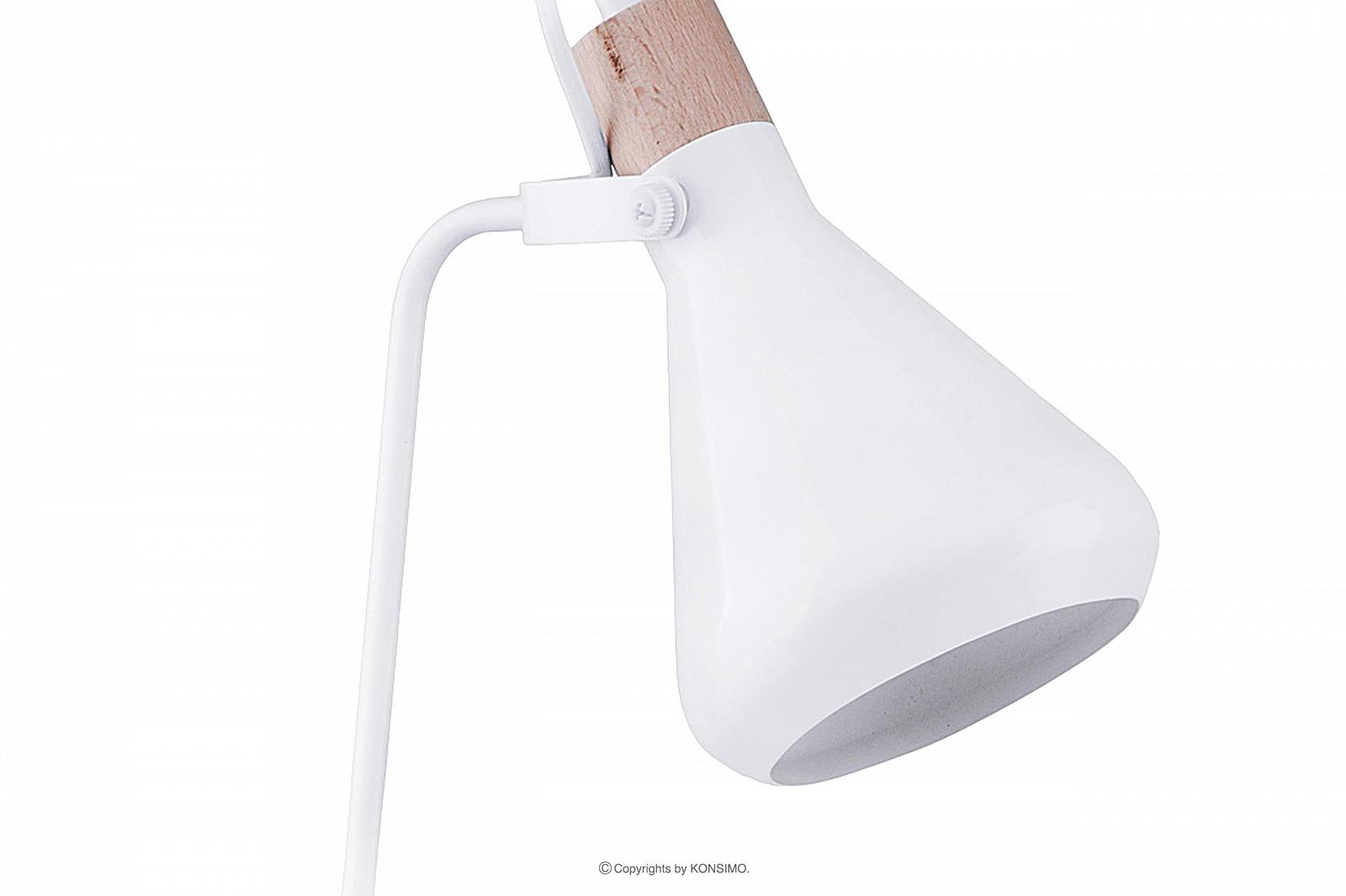 Настільна лампа Konsimo Cortodi 2 54 см Метал і дерево Біла, фото №3