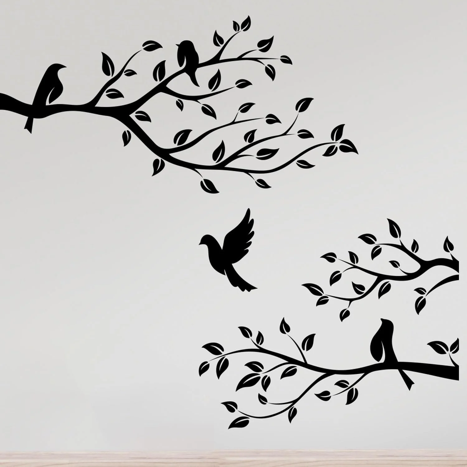 Наклейка на стіну Птахи на гілці Вінілова 1000 x 1000 мм, фото №1