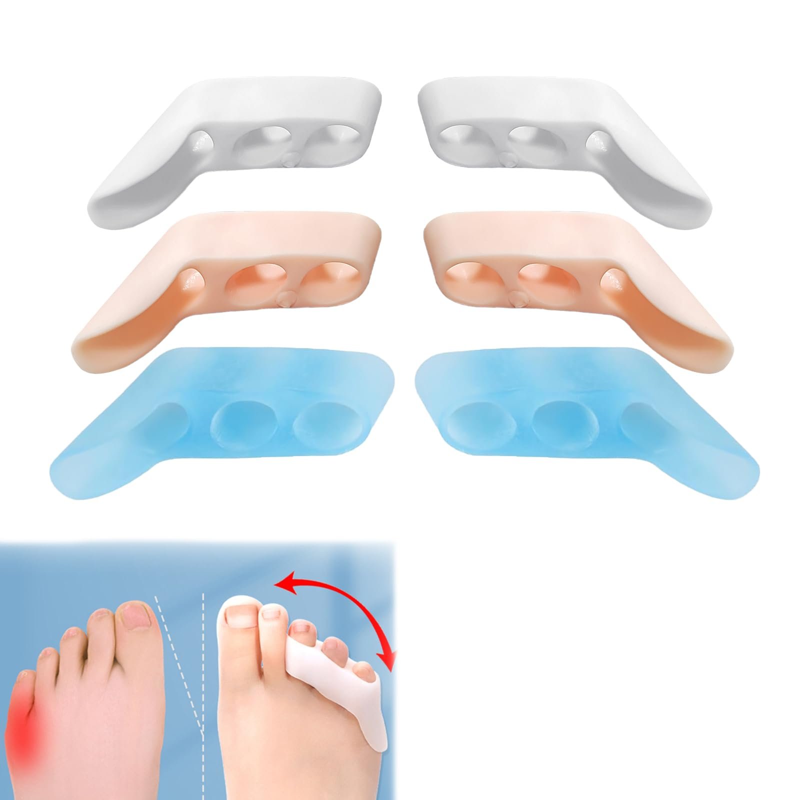 Роздільник для мізинців, 6 шт. Гелевий, знімає тиск і біль у мізинцях, фото №1 Роздільник для мізинців, 6 шт. Гелевий, знімає тиск і біль у мізинцях, фото №1